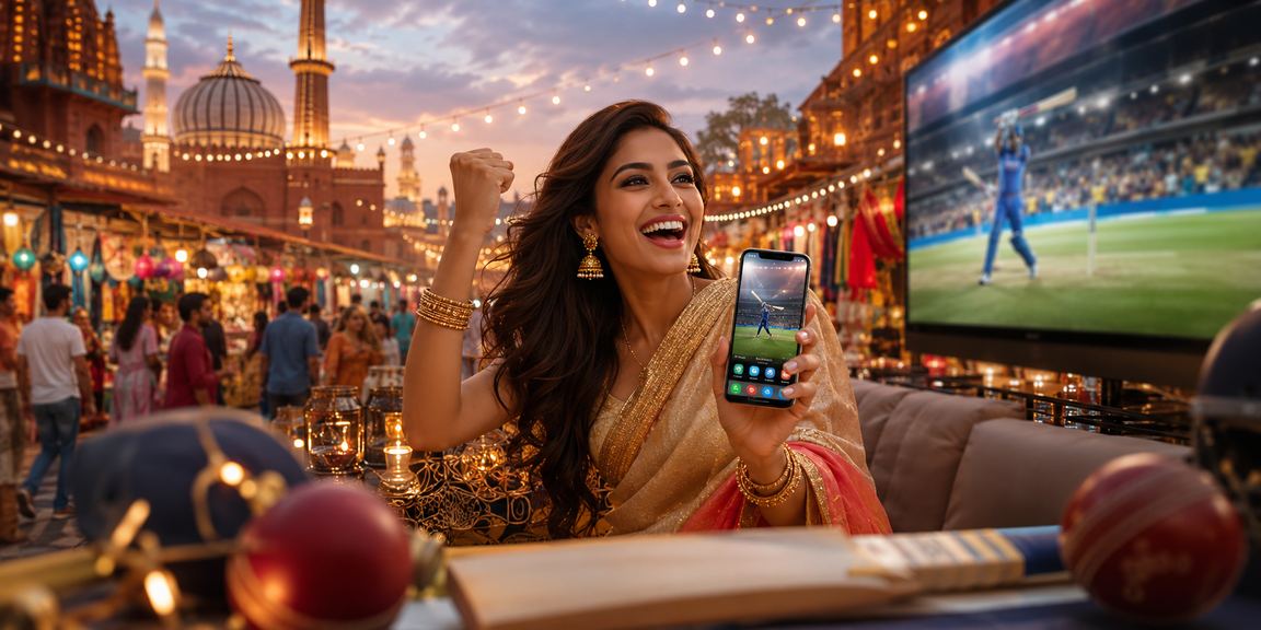 Player enjoying cricket betting on mobile at kompoz2